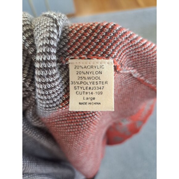 Native-Inspired Knit Cardigan Sweater Wool Blend Tie Patterns M. Rena Womens L - Picture 7 of 8
